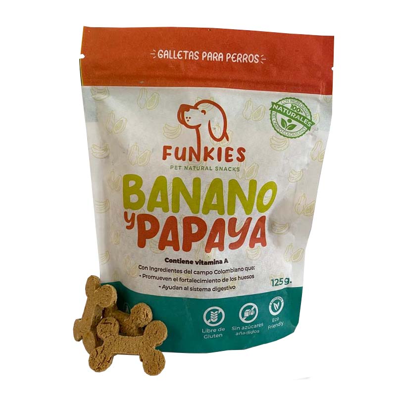 Funkies Galletas Naturales de Banano y Papaya 125 g 4 Empaque Funkies Galletas Naturales de Banano y Papaya 125 g de 125 g