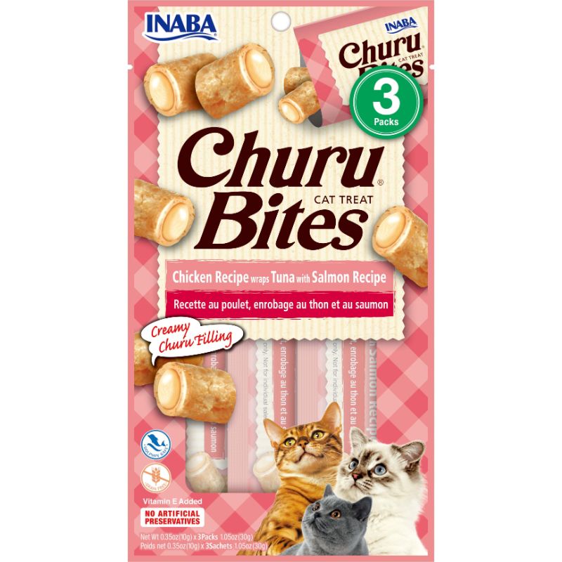 Inaba Churu Bites Chicken Wraps con Atún y Salmón para Gato 1 Alimento Inaba Churu Bites Chicken Wraps con Atún y Salmón para Gato para perros