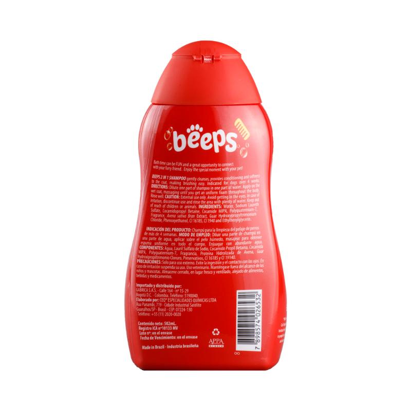 Beeps Shampoo 2 en 1 para Perro (502 ml) 2 Beeps Shampoo 2 en 1 para perro 502 ml