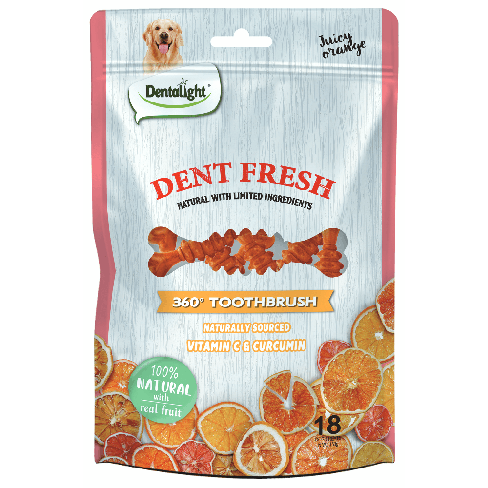 Dentalight Dent Fresh Snack Dental Naranja 18 u 1 Dentalight Dent Fresh snack dental naranja 18 unidades