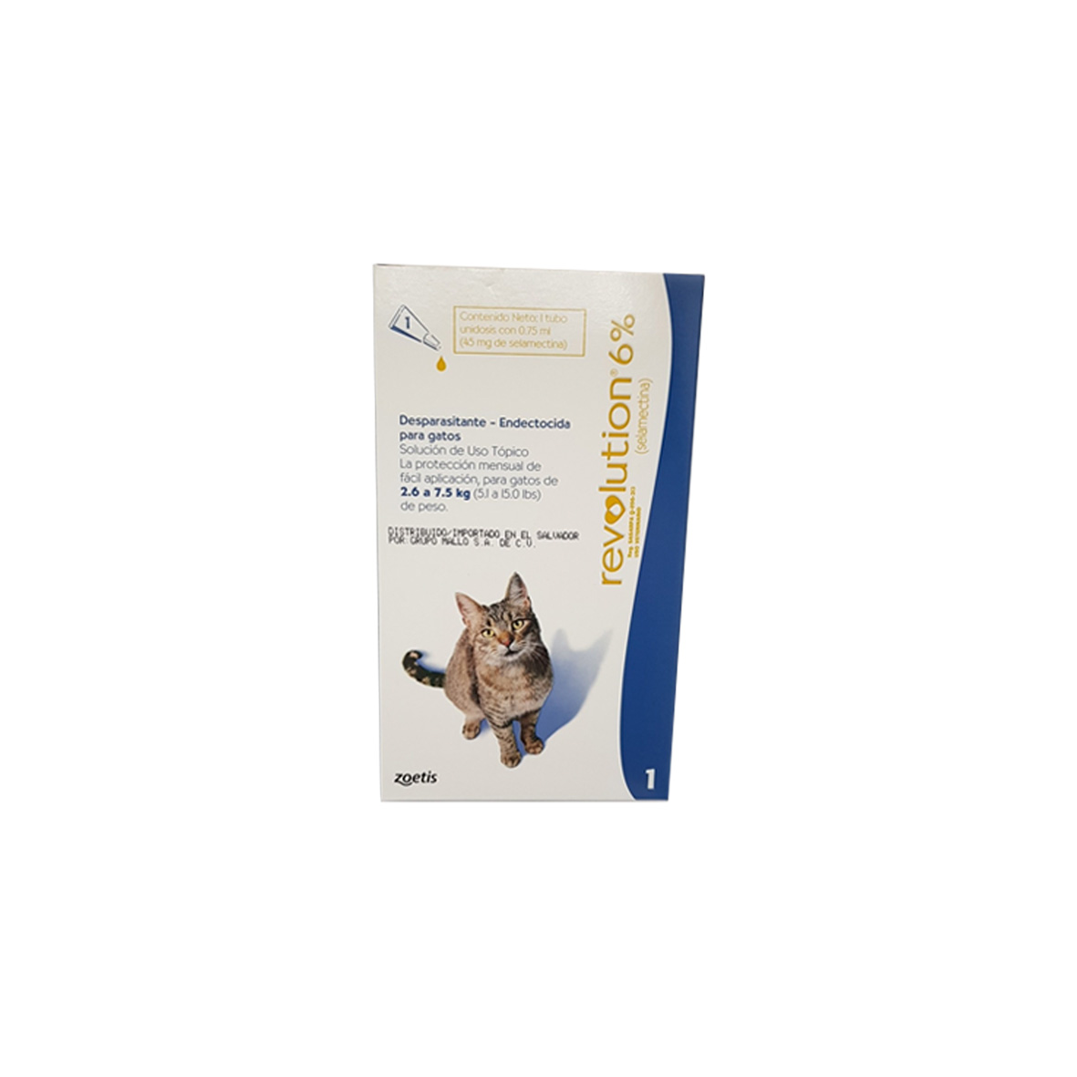 Revolution 6% Antipulgas Gato 2,6 a 7,5 kg - 0,75 ml 1 Revolution 6% Antipulgas Gato 2,6 a 7,5 kg - 0,75 ml