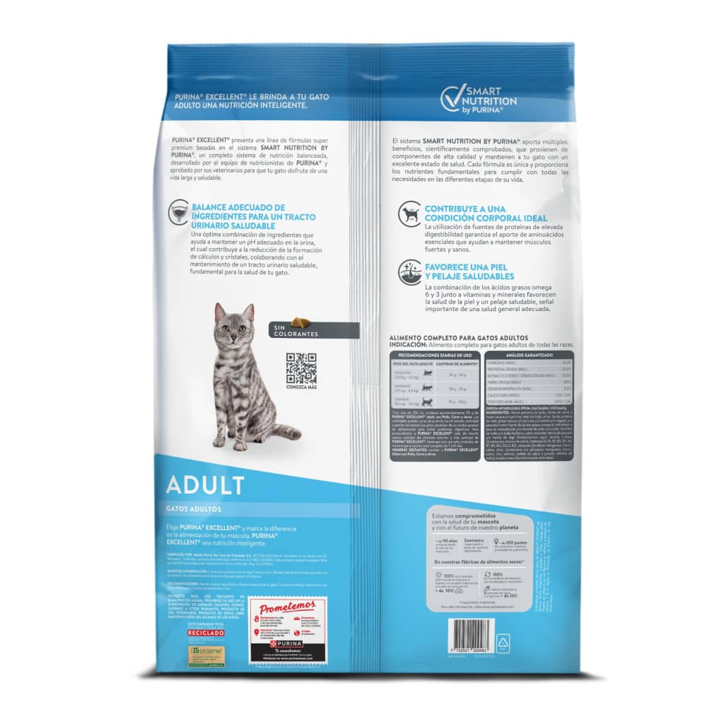 Purina Excellent Gato Adulto Pollo y Arroz 2 Purina Excellent Gato Adulto Pollo y Arroz - Imagen 2