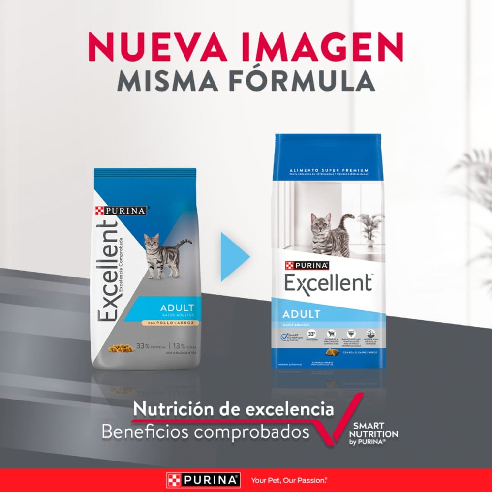 Purina Excellent Gato Adulto Pollo y Arroz 6 Purina Excellent Gato Adulto Pollo y Arroz - Imagen 6