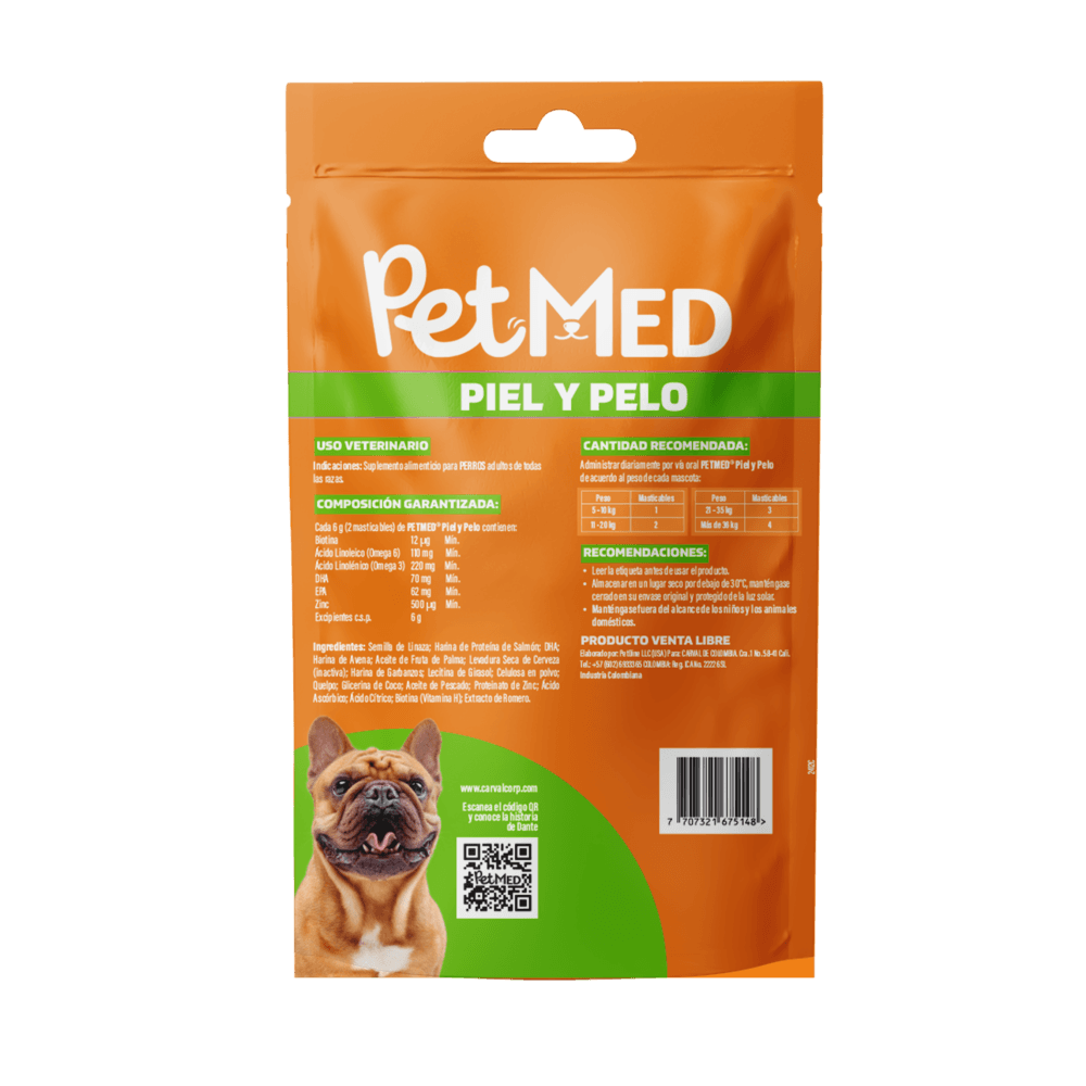 PetMED Piel y Pelo Suplemento Perro 30 Masticables 2 PetMED Piel y Pelo suplemento para perro 30 masticables
