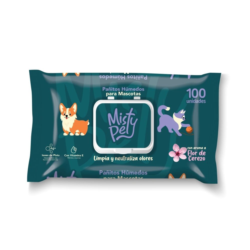 Misty Pet Pañitos Húmedos sin Alcohol 1 Misty Pet pañitos húmedos sin alcohol