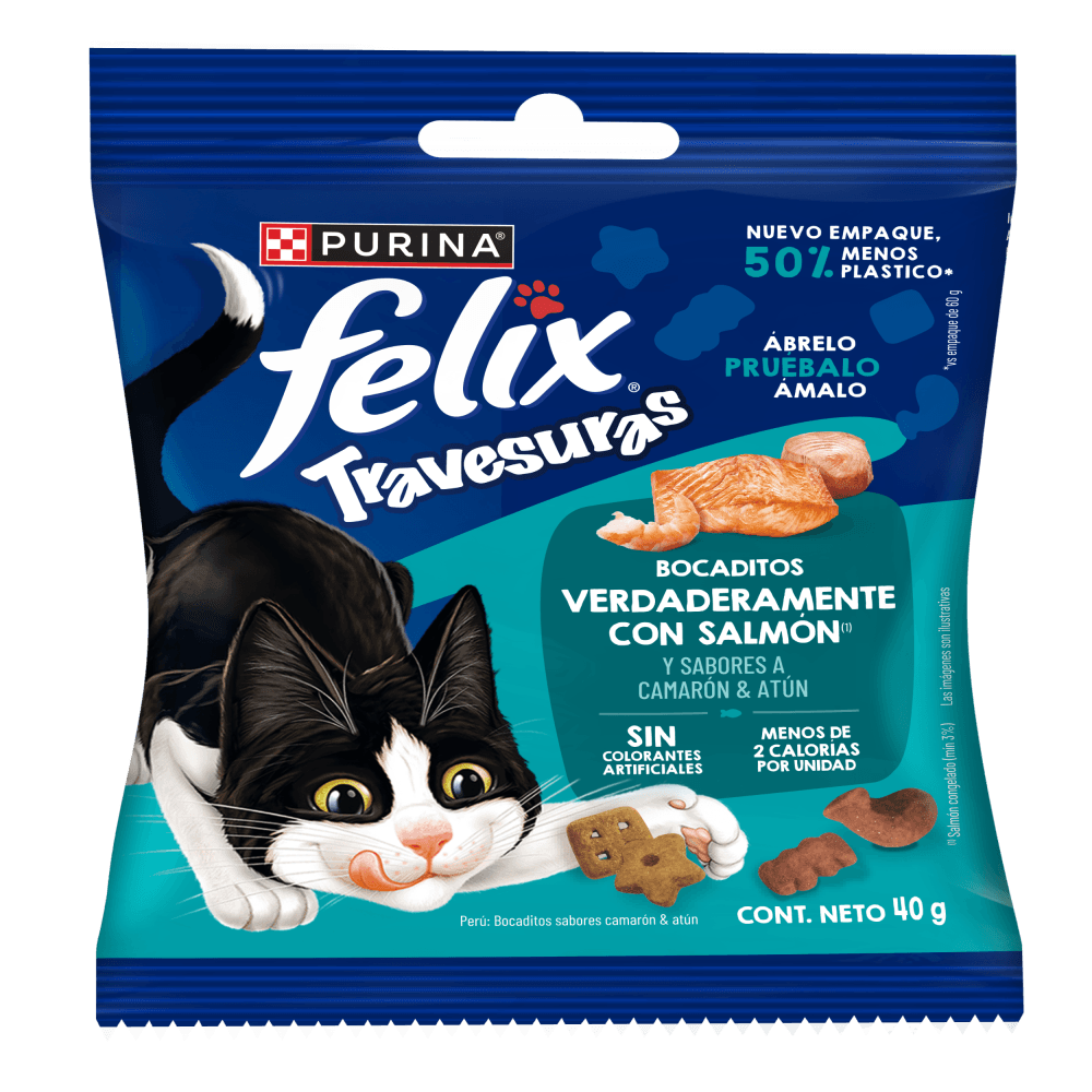 Felix Travesuras Salmón Snack para Gato 40 g 1 Felix Travesuras salmón snack para gato 40 g