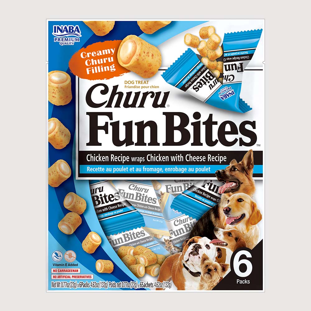 Inaba Churu Fun Bites Pollo Relleno de Pollo y Queso Perro (6 uds) 1 Inaba Churu Fun Bites pollo relleno de pollo y queso para perro 6 unidades