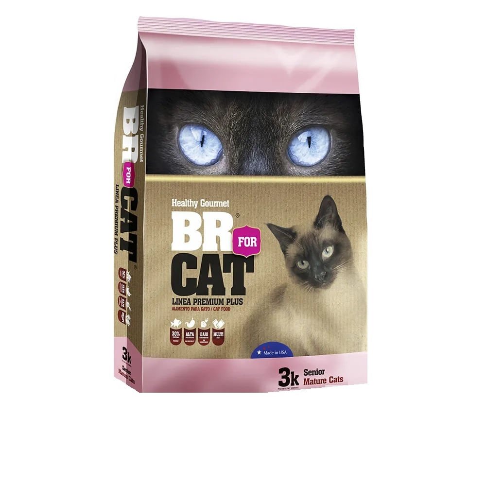 BR For Cat Senior Gato Mayor de 7 Años 3 kg 1 BR For Cat Senior para gato mayor de 7 años 3 kg