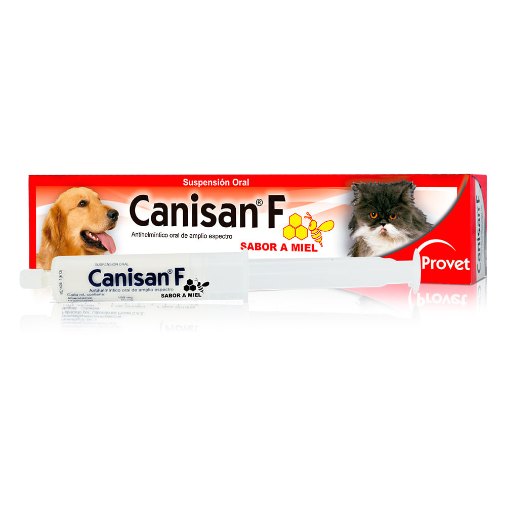Canisan-F Antihelmíntico Sabor Miel para Perro y Gato 1 Canisan-F antihelmíntico sabor miel 2,5 ml