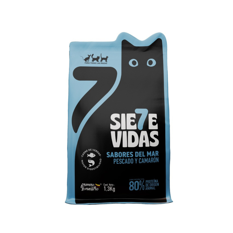 7 Vidas Sabores del Mar Gato Adulto 1,3 kg 1 7 Vidas Sabores del Mar gato adulto 1,3 kg