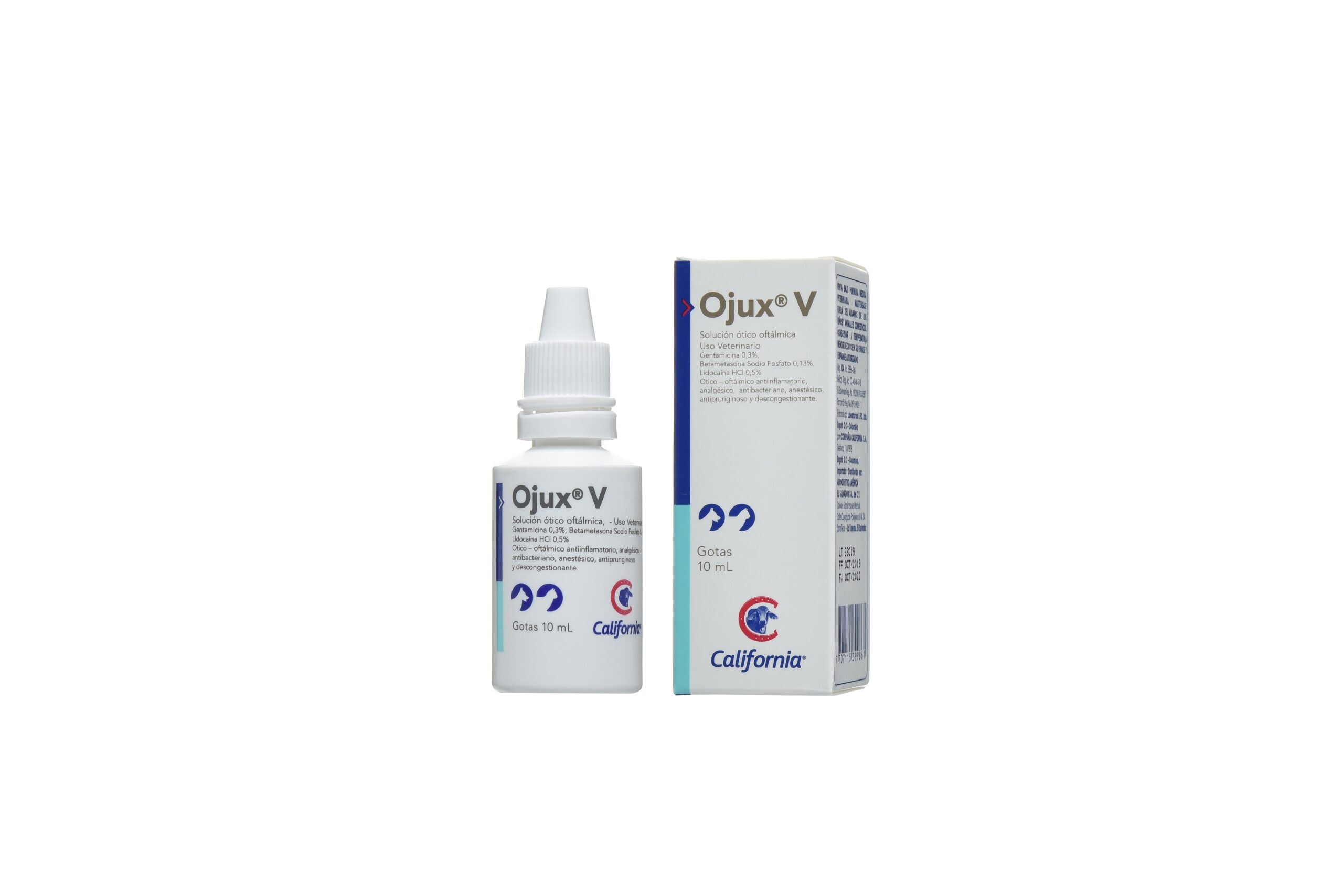 Ojux-V Solución Oftálmica para Perro y Gato (10 ml) 1 Ojux-V solución oftálmica 10 ml para perro y gato