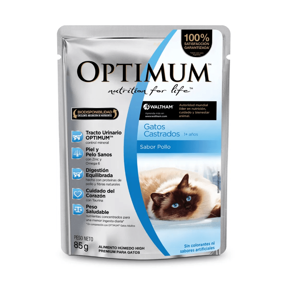 Optimum Gatos Castrados Pollo Húmedo 85 g 1 Optimum gatos castrados pollo húmedo 85 g