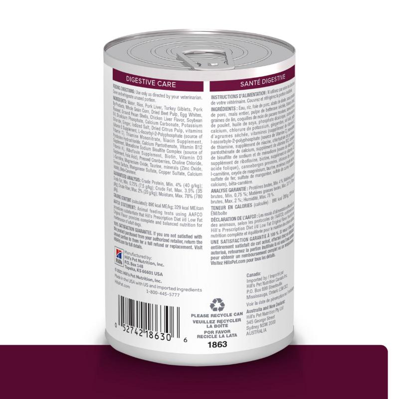 Hill's Prescription Diet i/d Low Fat Cuidado Digestivo Perro (Lata) 3 Hill's Prescription Diet i/d Low Fat Perro lata 13 oz