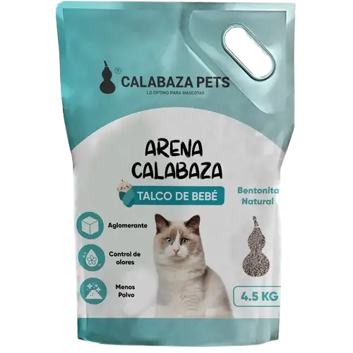 Calabaza Pets Arena para Gatos Aroma Talco 1 Calabaza Pets Arena para Gatos Aroma Talco, vista frontal del empaque