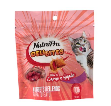 Nutrapro Nuggets Rellenos de Carne e Hígado para Gato 100 g 1 Nutrapro Nuggets rellenos de carne e hígado para gato 100 g