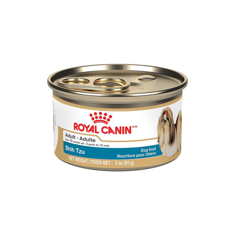 Royal Canin Shih Tzu Adulto Lata 85 g 2 Royal Canin Shih Tzu Pouch 85 g, vista lateral del empaque