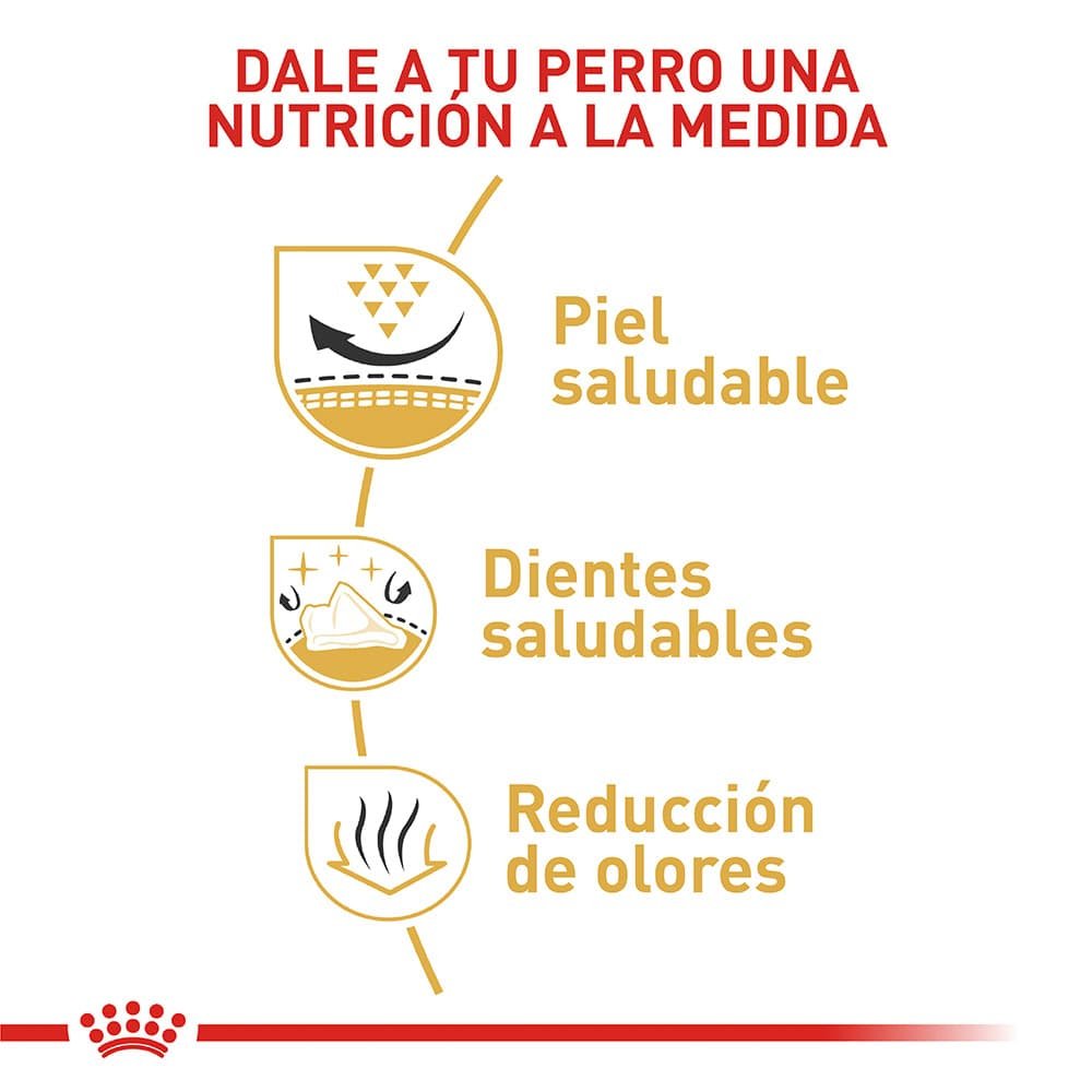 Royal Canin Pomeranian Adulto 500 g 2 Royal Canin Pomeranian Adulto 500 g, vista lateral del empaque