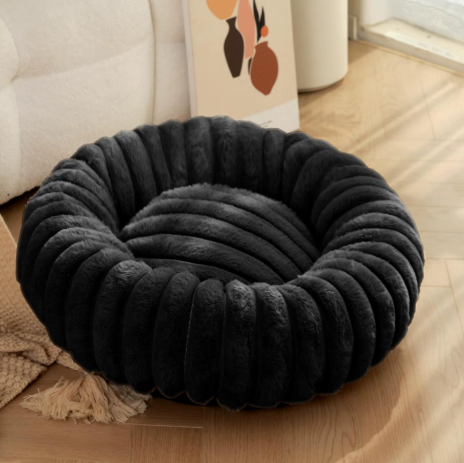 Cama redonda afelpada para perros y gatos 4 cama mascota afelpada