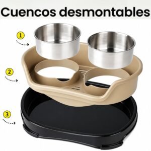 comedero elevado doble