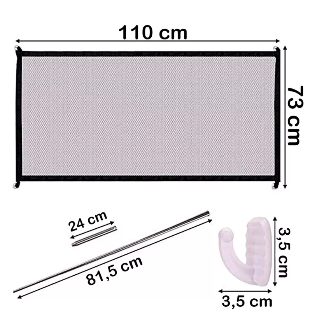 Puerta plegable de malla para perros 72 x 112 cm 2 puerta para perros