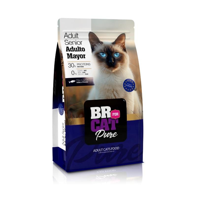 BR For Cat Senior Gato Mayor de 7 Años 3 kg 2 BR For Cat Senior Gato Mayor de 7 Años 3 kg, vista lateral del empaque