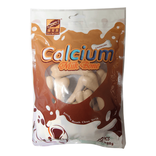 Huesos Masticables Calcio y Leche Calcium Milk Bone 12 uds 2 Huesos Masticables Calcio y Leche Calcium Milk Bone 12 uds, vista lateral del empaque