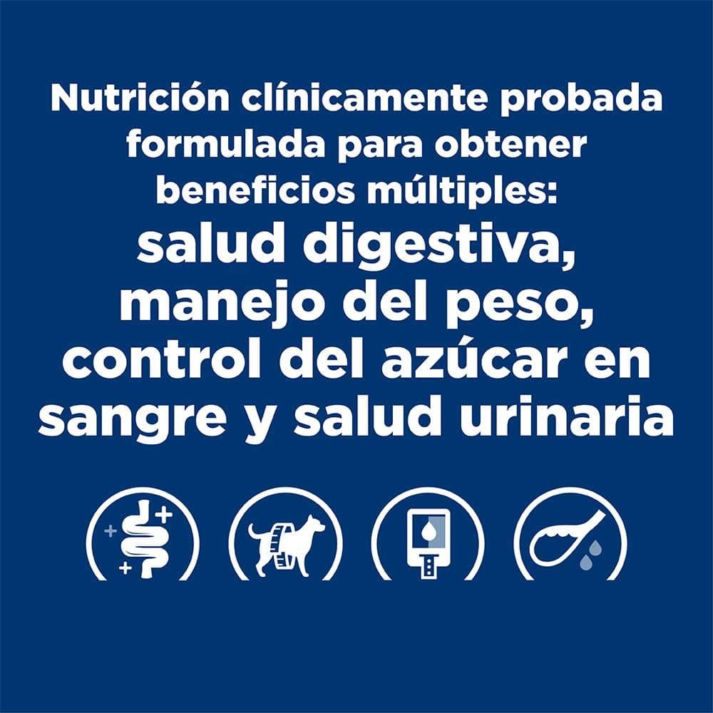 Hill's Prescription Diet w/d Perro Lata 13 oz 2 Hill's Prescription Diet w/d Perro Lata 13 oz, vista lateral del empaque