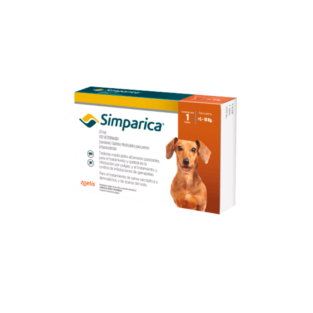 Simparica Antipulgas para Perros de 5.1 a 10 kg 1 Simparica Antipulgas para Perros de 5.1 a 10 kg