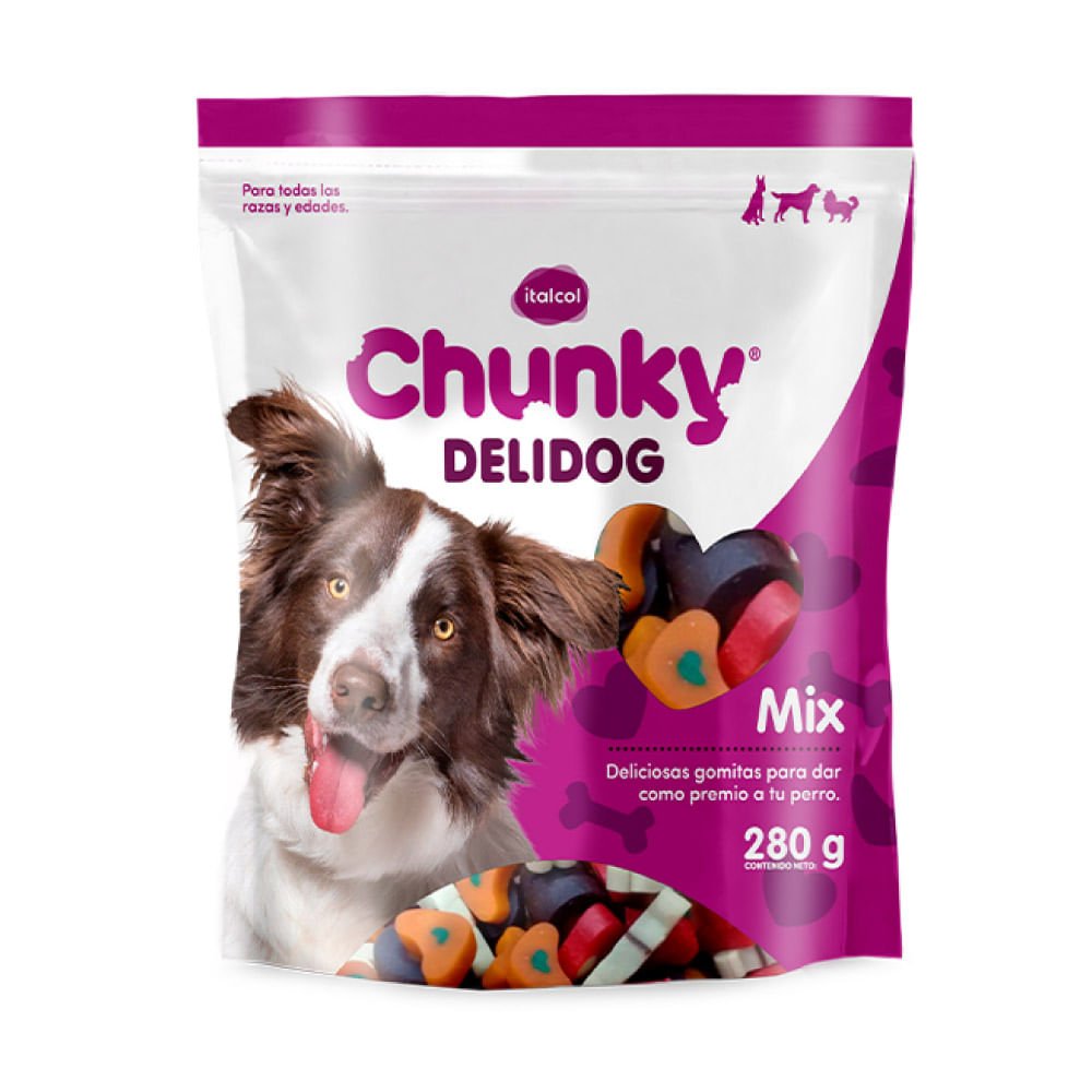 Chunky Snacks Delidog Mix 280 g 2 Chunky Snacks Delidog Mix 280 g, vista lateral del empaque