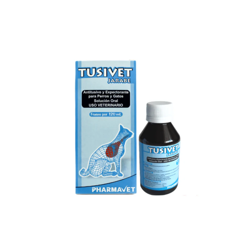Tusivet Jarabe para la Tos de Perros y Gatos (120 ml) 2 Tusivet Jarabe para la Tos de Perros y Gatos (120 ml), vista lateral del empaque