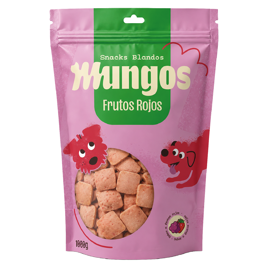 Mungos Chips Snack Blando para Perro Frutos Rojos 1 kg 1 Mungos Chips frutos rojos 1 kg snack para perro