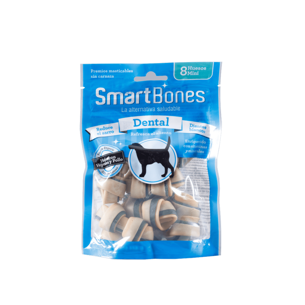 SmartBones Dental Bone Mini 8 uds 2 SmartBones Dental Bone Mini 8 uds, vista lateral del empaque