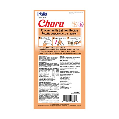 Inaba Churu Gato Pollo con Salmón (4 Tubos) 3 Inaba Churu Gato Pollo con Salmón (4 Tubos), detalle del producto