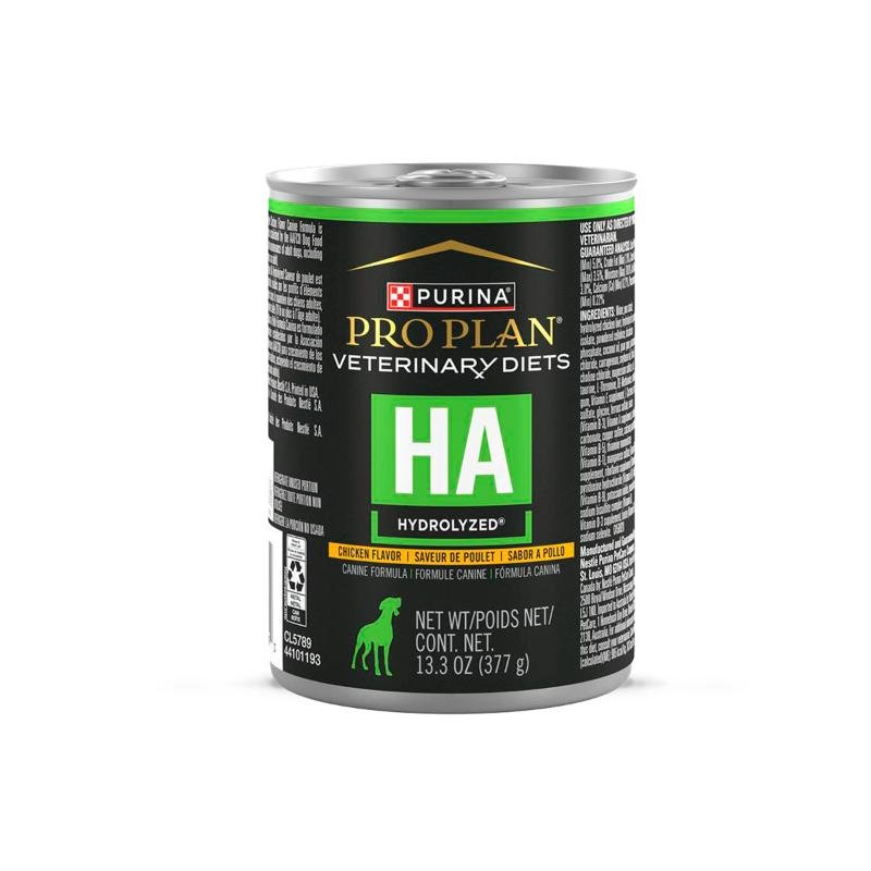 Pro Plan Veterinary Diets HA Hydrolyzed Canine Lata 2 Pro Plan Veterinary Diets HA Hydrolyzed Canine Lata, vista lateral del empaque