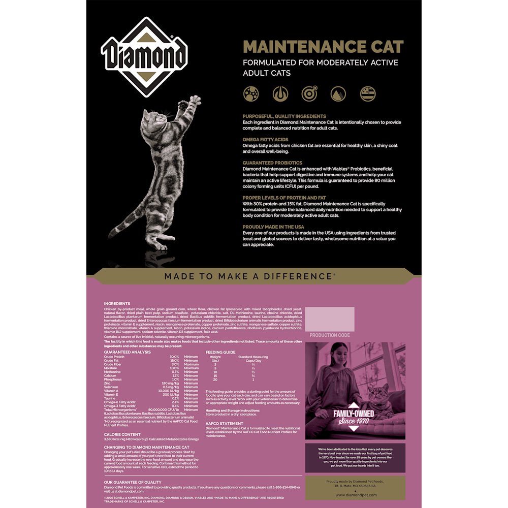 Diamond Maintenance Alimento para Gato Adulto 3 Reverso Diamond Maintenance Cat con análisis garantizado