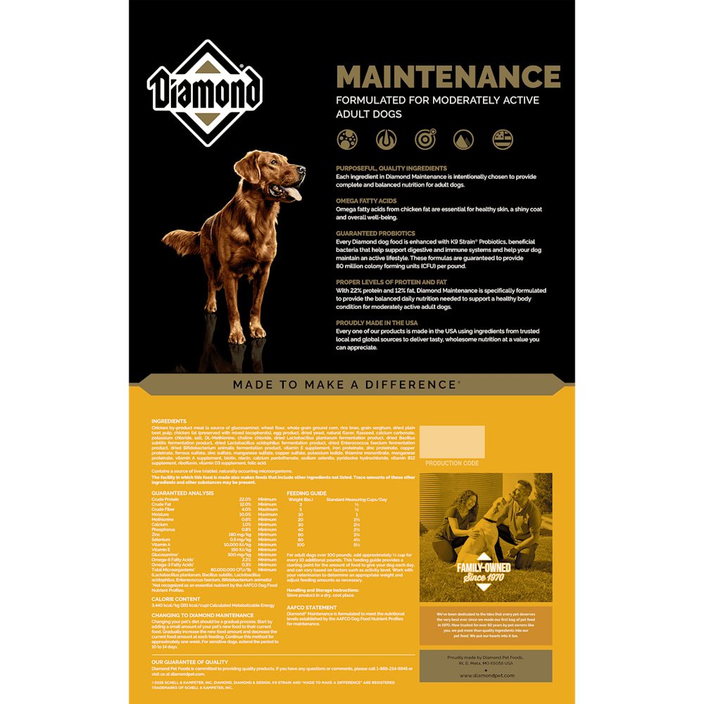 Diamond Maintenance Alimento para Perro Adulto 3 Reverso Diamond Maintenance perro con análisis garantizado