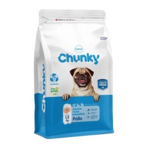 Chunky Pollo Razas Pequeñas Adulto, vista frontal del empaque