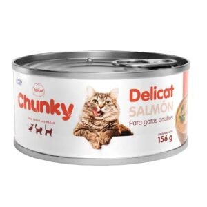 Chunky Delicat Salmón para Gato (Lata), vista frontal del empaque