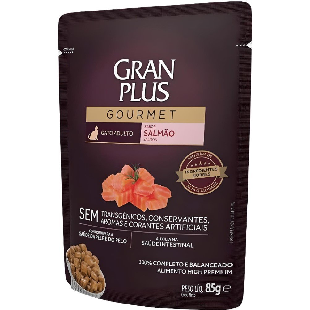 Gran Plus Gourmet Sobre Gato Adulto Salmón 85 g 2 Gran Plus Gourmet sobre salmón gato adulto
